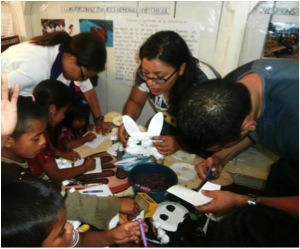 Librarians Without Borders volunteers guide story time and craft activities