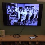 Television showing residential school images