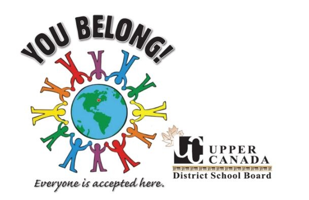Logo of Upper Canada District School Board, which is a circle of people around the earth