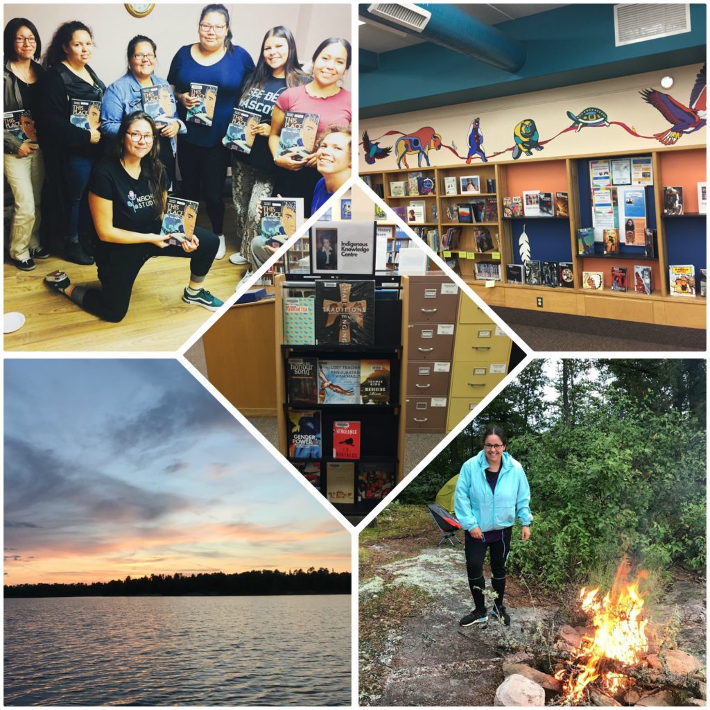 (From top left) Members of the Anishinaabeg book club, (top right and centre) the Indigenous Knowledge Centre at the Thunder Bay Public Library and (bottom left and right) photos of Samantha’s canoe trip on Lake Superior last summer.
