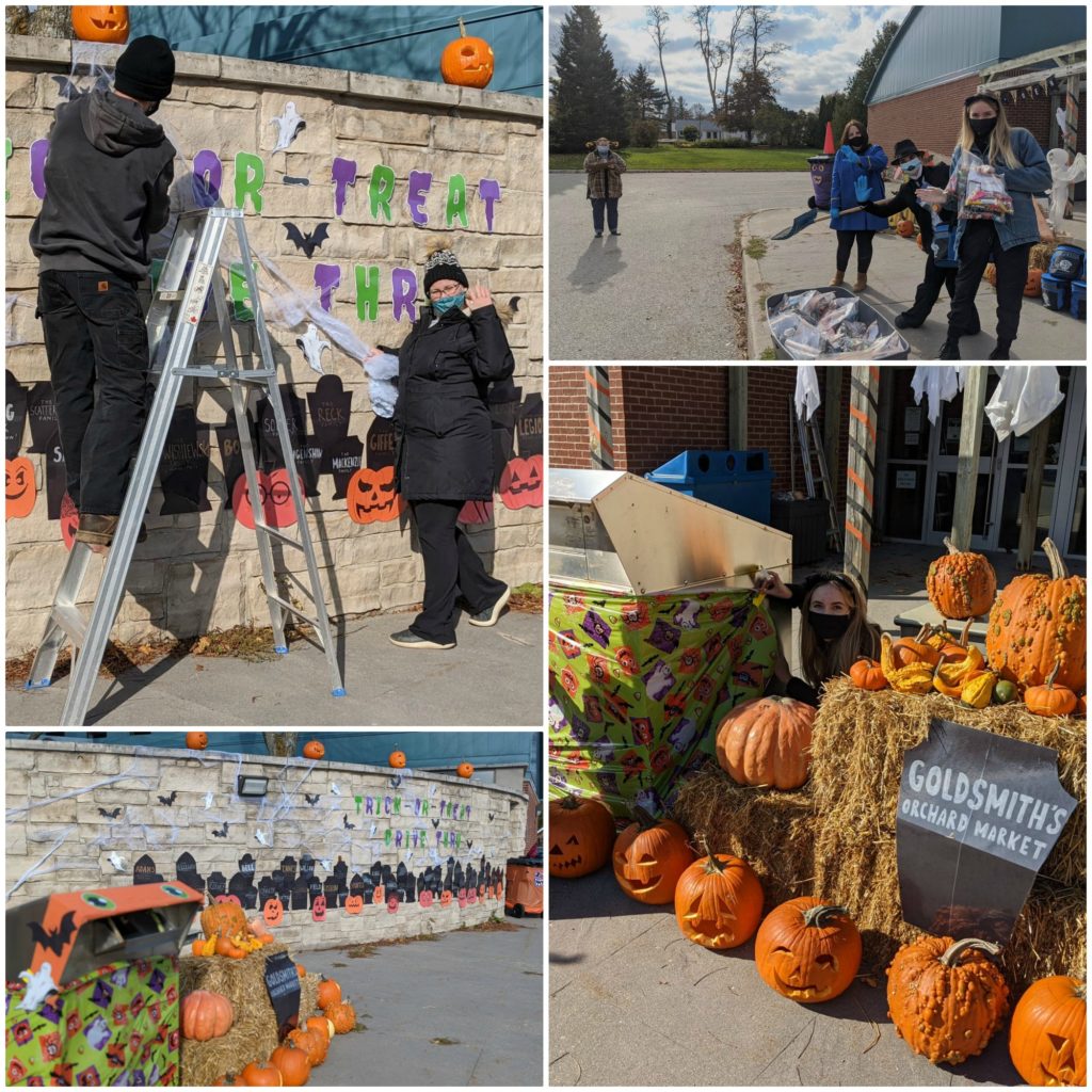 A collage of pictures of Halloween in Thornbury, Ontario