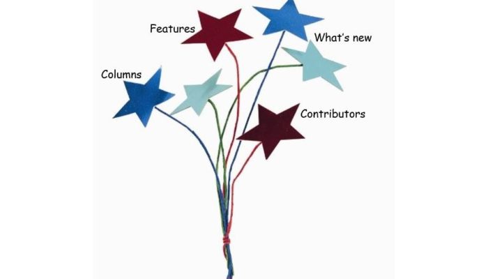 A Bunch Of Stars Held Together By String. Each Are Labelled With Open Shelf Post Categories.