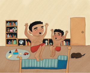 An illustration from the book, My Sometimes Dad